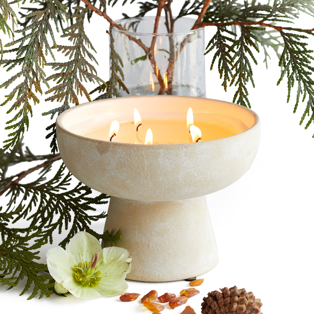 Festive Refillable Ceramic Candle 5 Wicks Large