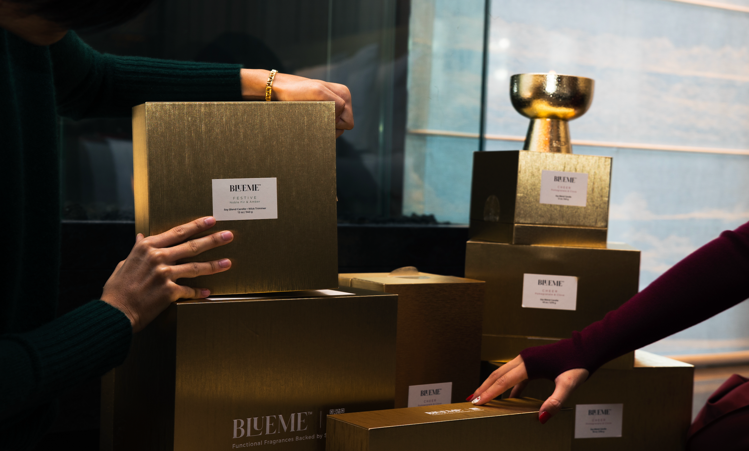 Gold Holiday Refillable Candle - Featured in GOTHAM