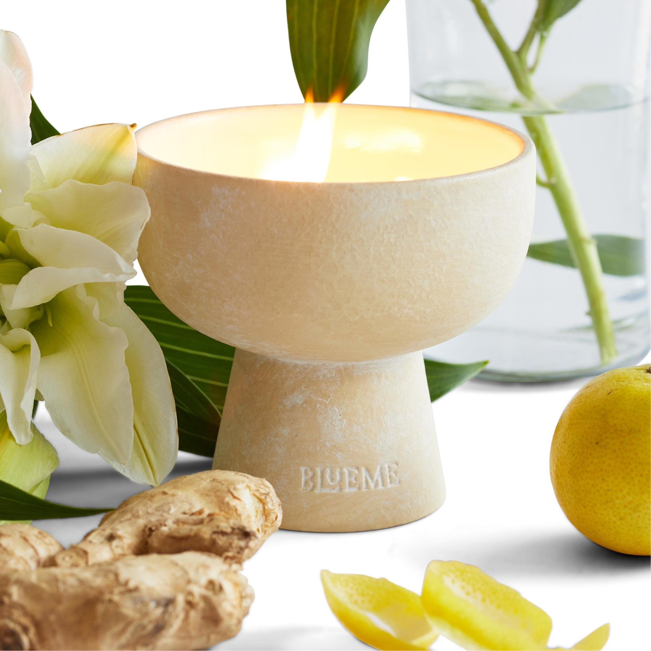 Happiness - Ceramic Refillable Candle - Yuzu & Ginger