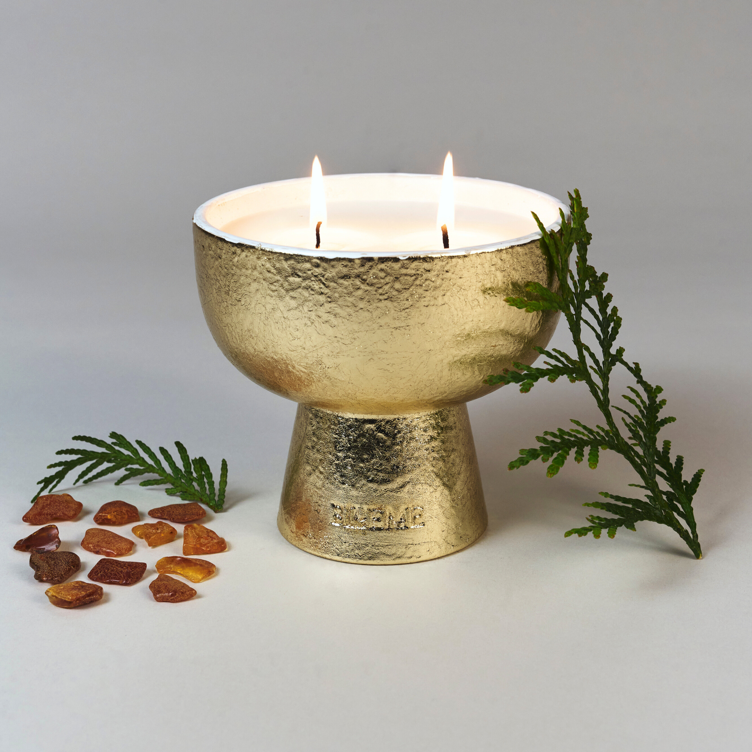 Gold Holiday Candle | Festive