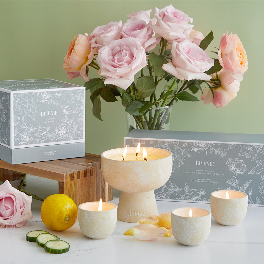 Mother's Day Refillable Ceramic Candles Votives Collection Renew