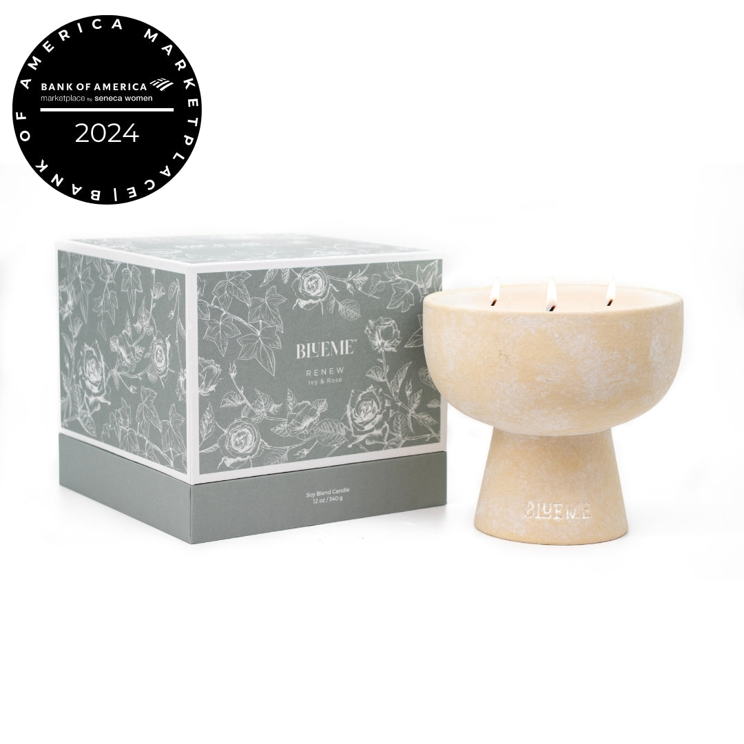 ceramic refillable candle ivy rose