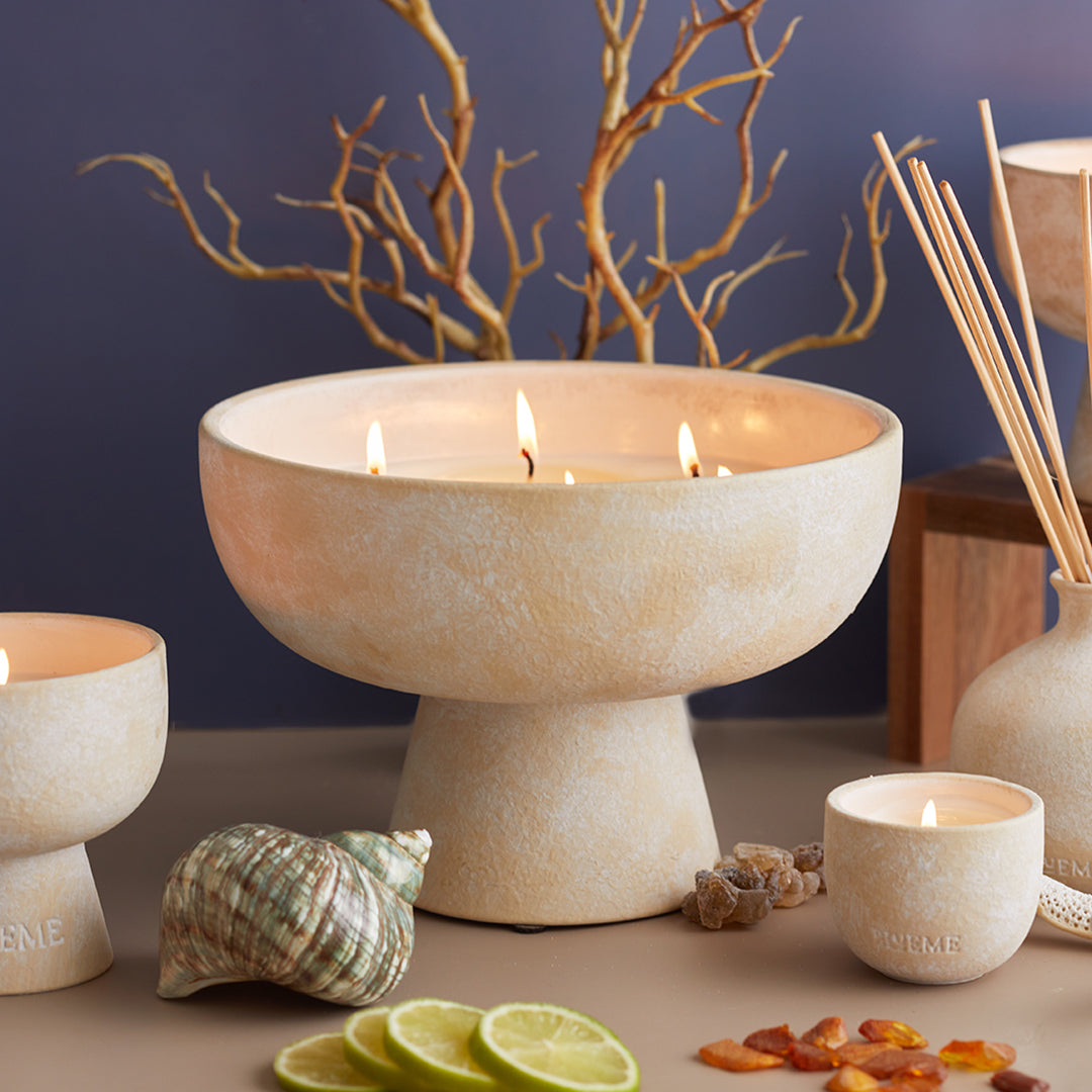 Refillable Candle Shell Nostalgia - Ceramic Refillable Candle- Bergamot & Musk – Blueme