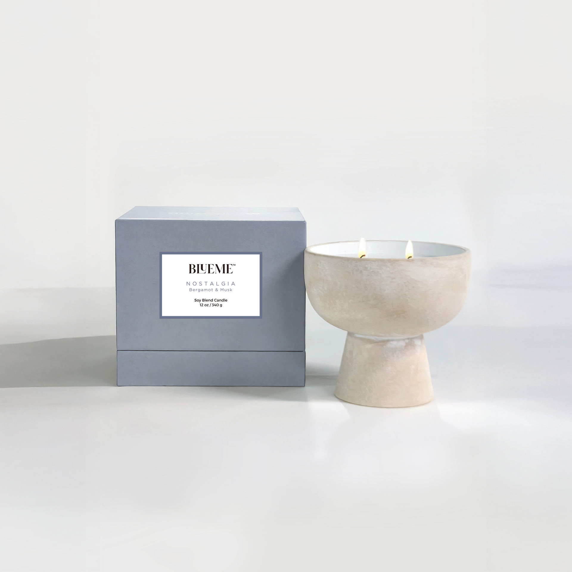 Nostalgia - Ceramic Refillable Candle- Bergamot & Musk – Blueme