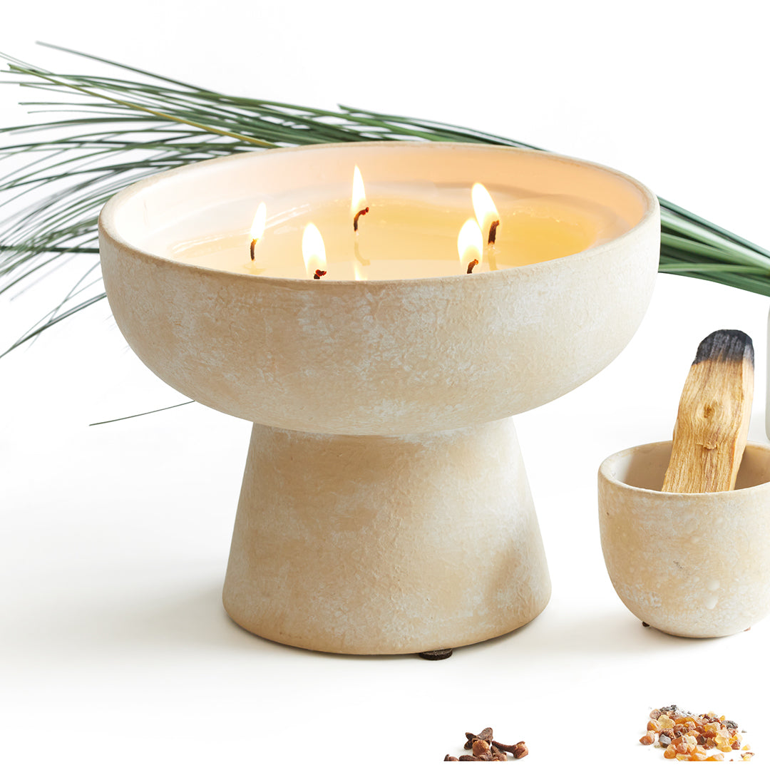 Refillable Candle Shell Spiritual - Ceramic Refillable Candle - Palo Santo & Vetiver – Blueme
