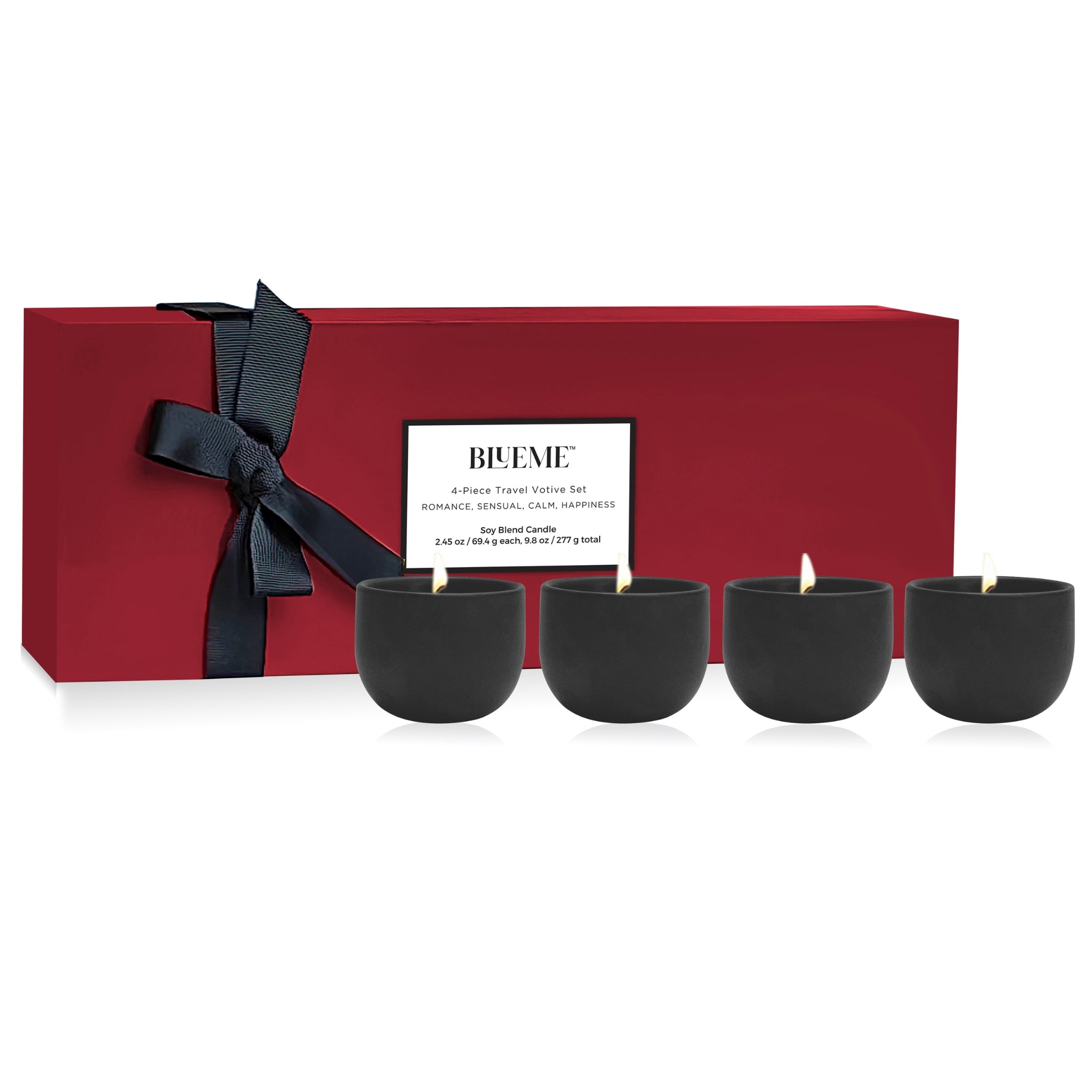 Black Ceramic Collection: 4-Piece Travel Votives | Red Box