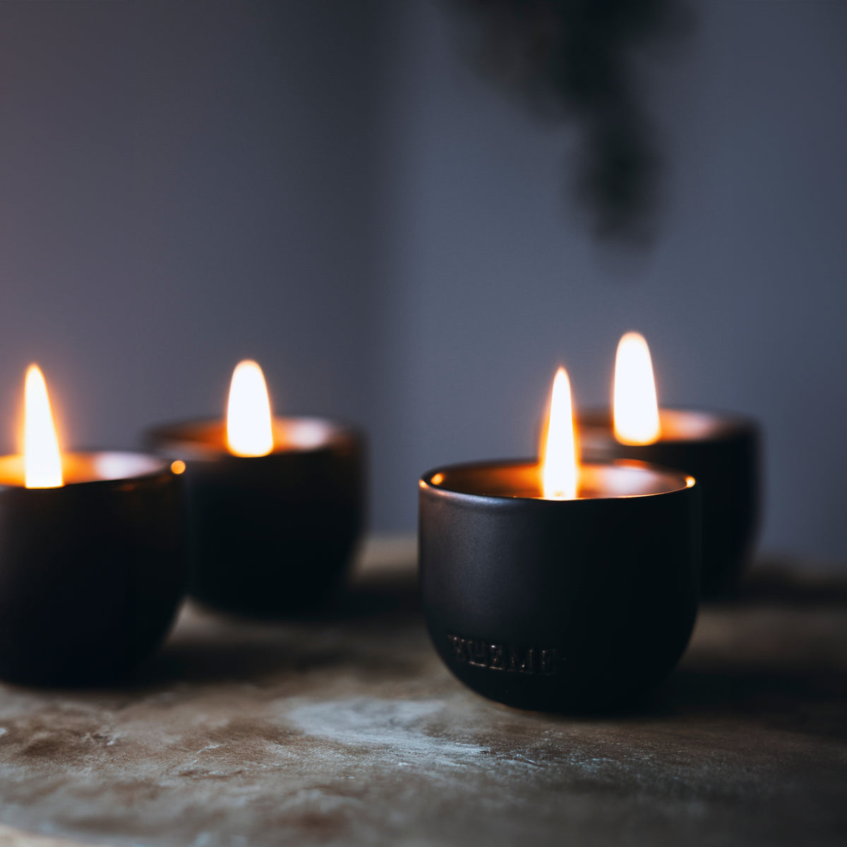 Black Ceramic Collection: 4-Piece Travel Votives | Red Box